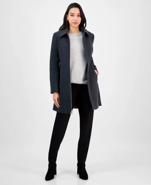 Michael Kors Yakalı Fermuarlı Mont - Dark Charcoal S